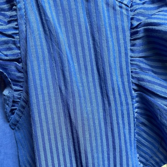 Chic Blue Ruffle Sleeve Dress - Picture 4 of 5